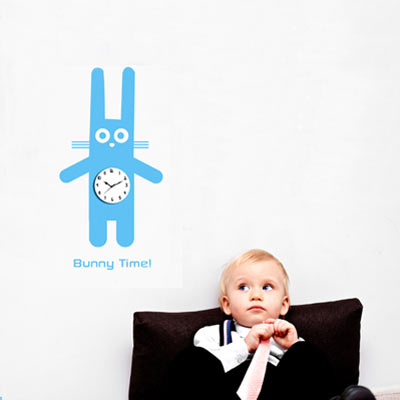 bunny time clock sticker