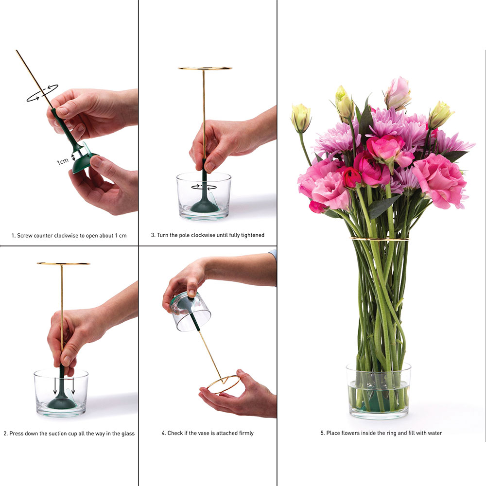 אגרטל מינימליסטי ליצירת סידור פרחים Invisivase