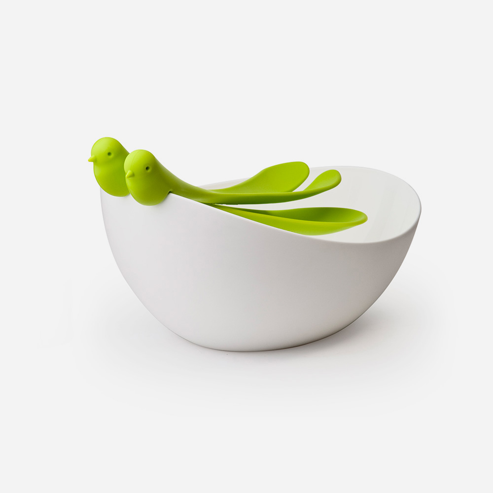 קערה וכפות סלט ציפורי שיר Sparrow Salad Set