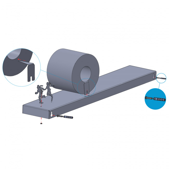 מפולת - מדף אלכסוני לאחסון גלילי נייר טואלט