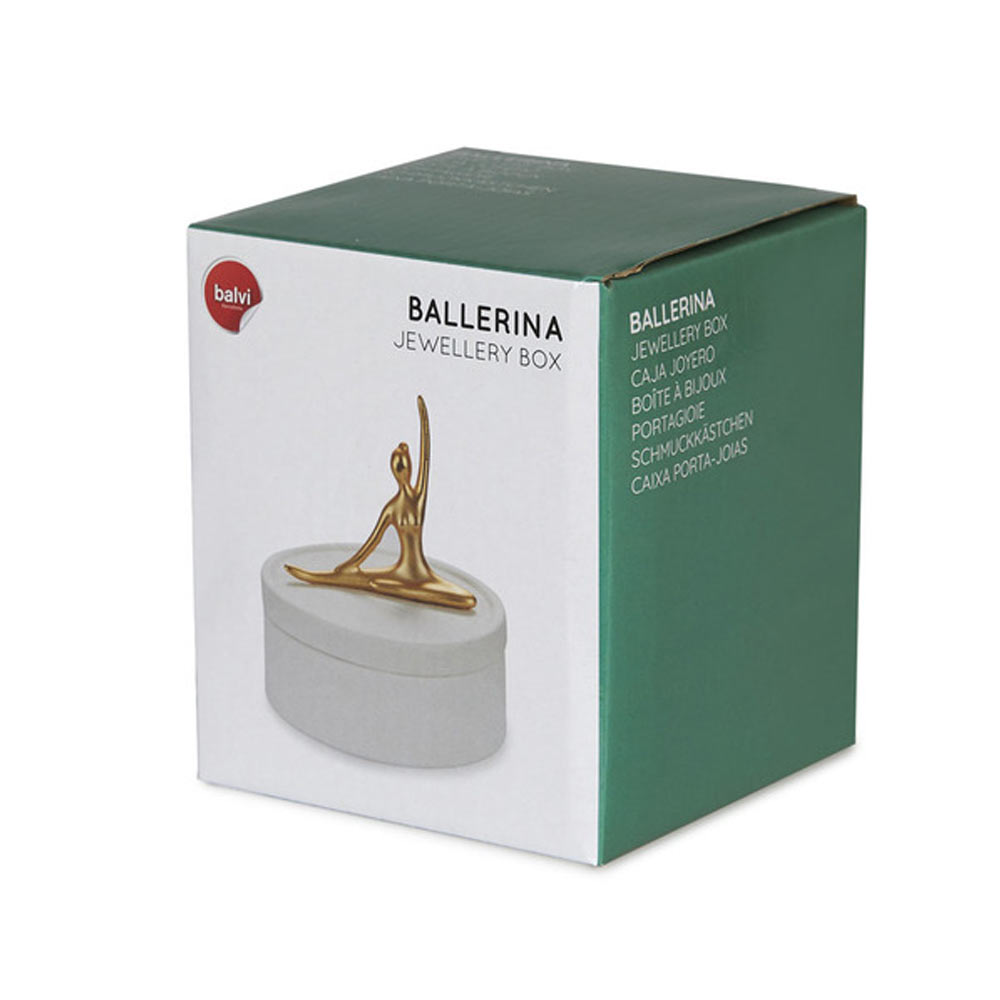 קופסת תכשיטים רקדנית מוזהבת Ballerina