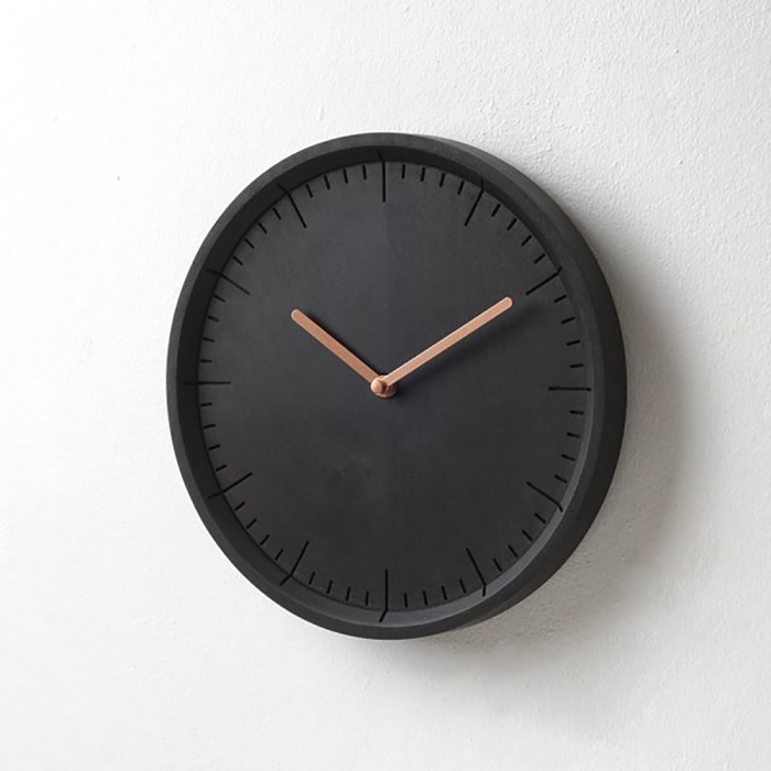 מטר שעון קיר שחור מעץ מלא Meter