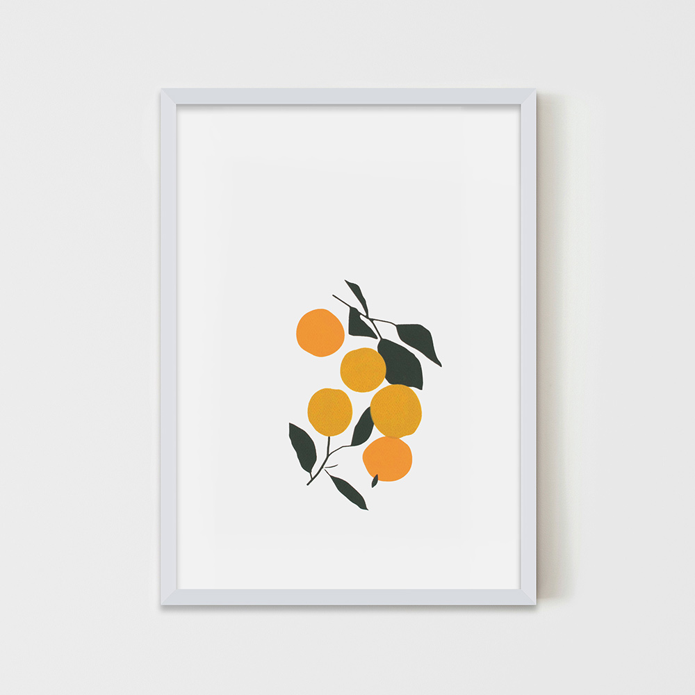 הדפס משי מסורתי Oranges & Plums
