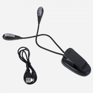 מנורת קריאה קליפס בעלת 2 ראשים