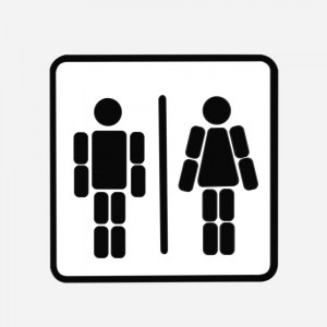 שלט מגנטים לדלת השירותים Ladies & Gentlemen