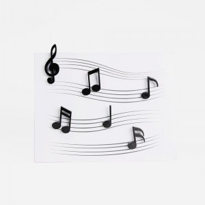 סט של 6 מגנטים בצורת תווים של מוזיקה.