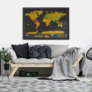 מפת עולם מתגרדת דלוקס XL