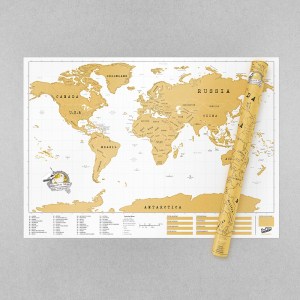 מפת עולם מתגרדת XL