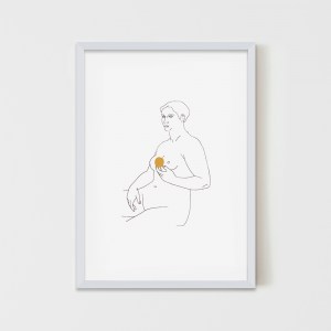 הדפס משי מסורתי Nude with Plum