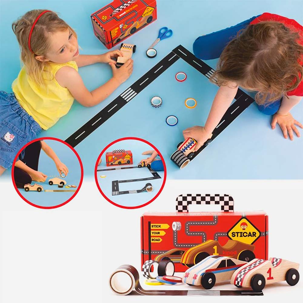 סטיקאר - ערכה להכנת מכוניות מרוץ מעץ